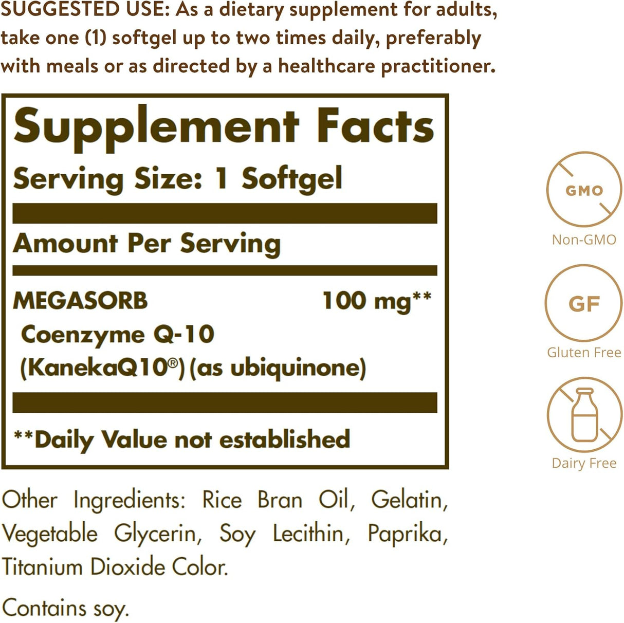 Solgar Megasorb CoQ10 100 mg Suplemento 90 cápsulas