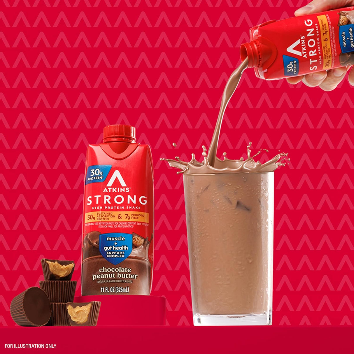 Batidos Atkins Strong Proteínas, Chocolate PB, 30g, Keto, 12u