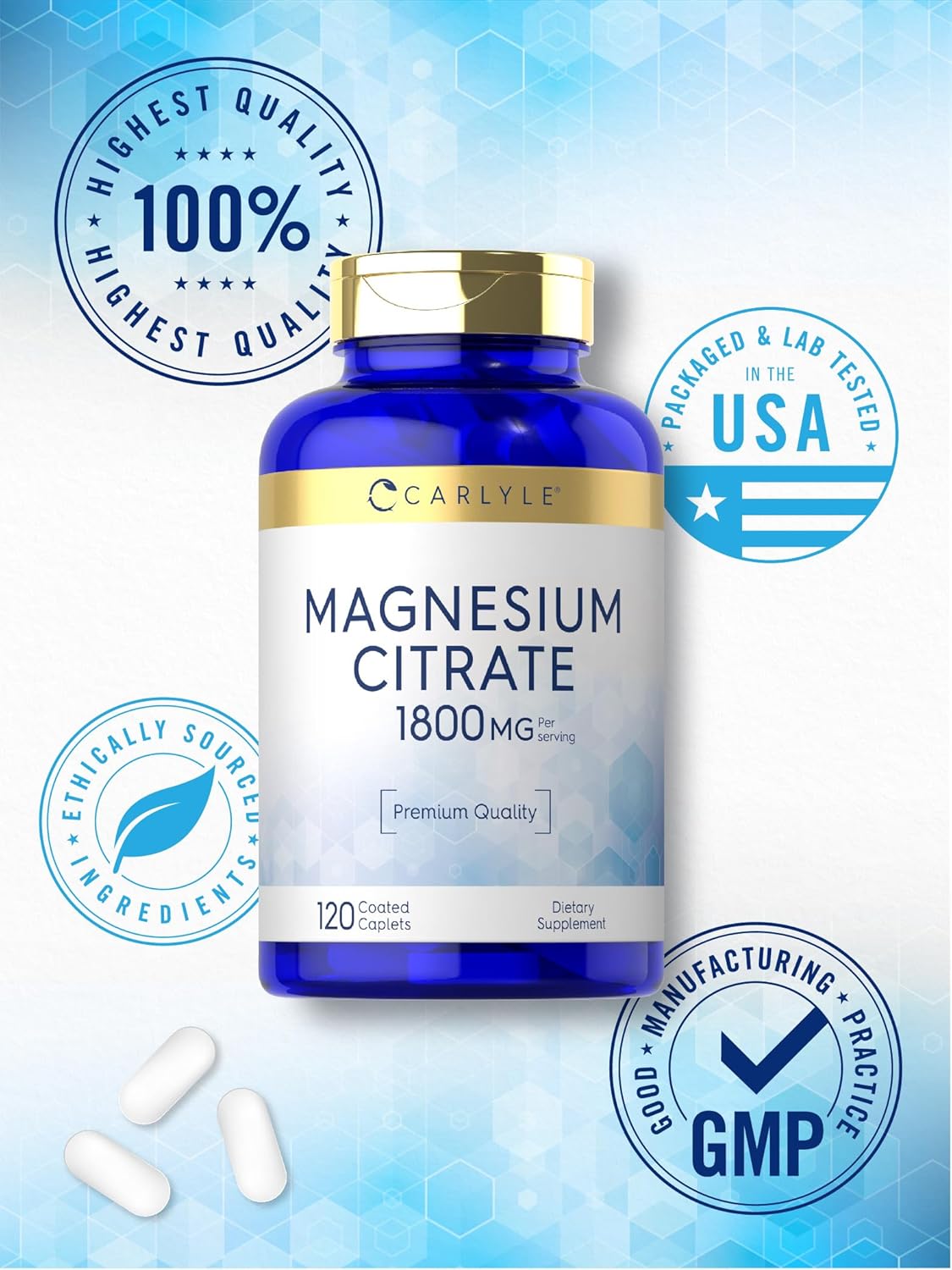 Carlyle Magnesio Citrato 1800mg 120 Cápsulas Vegetarianas