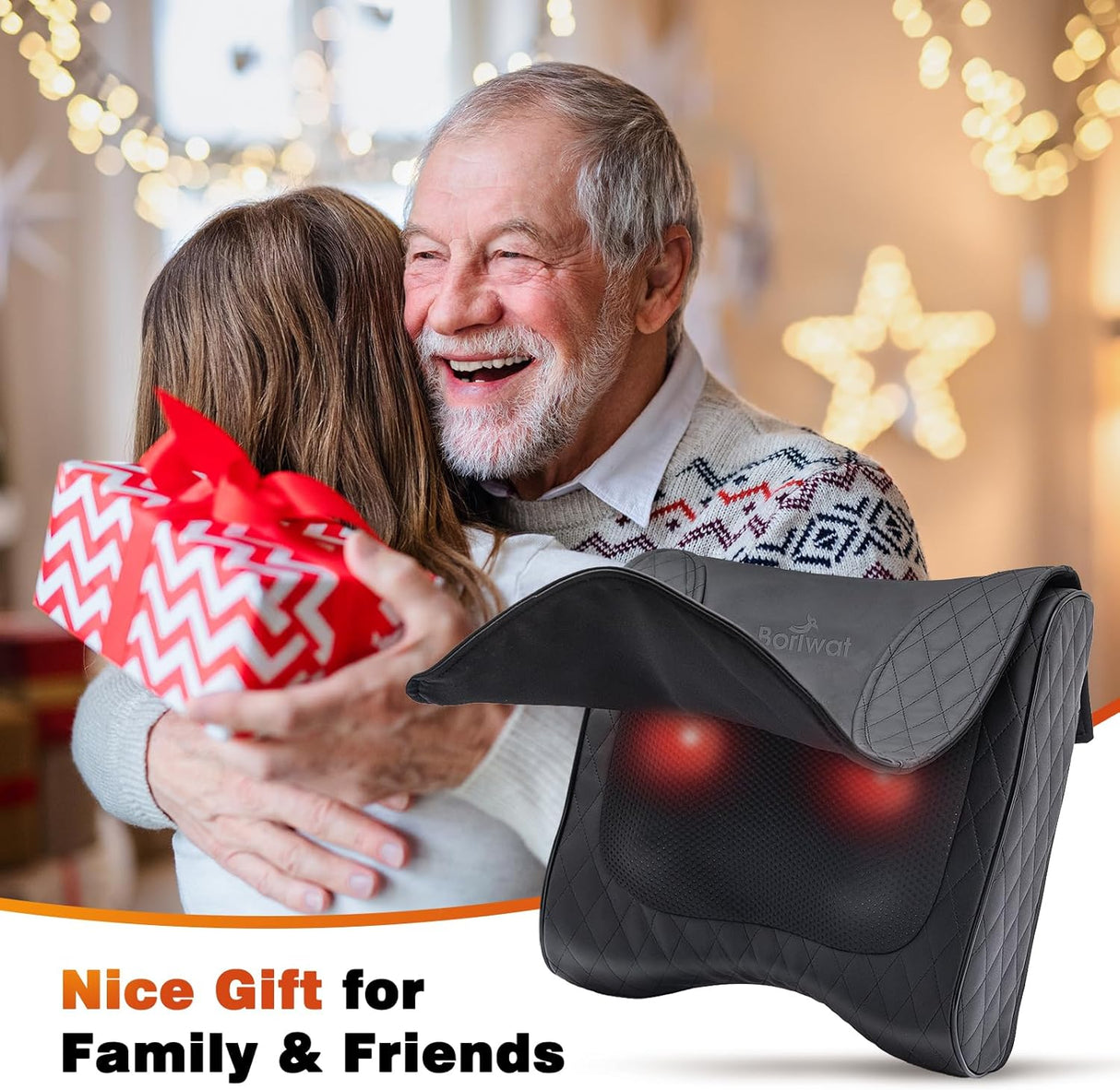 Masajeador de Espalda 2 en 1 con Calor, Alivio de Dolor