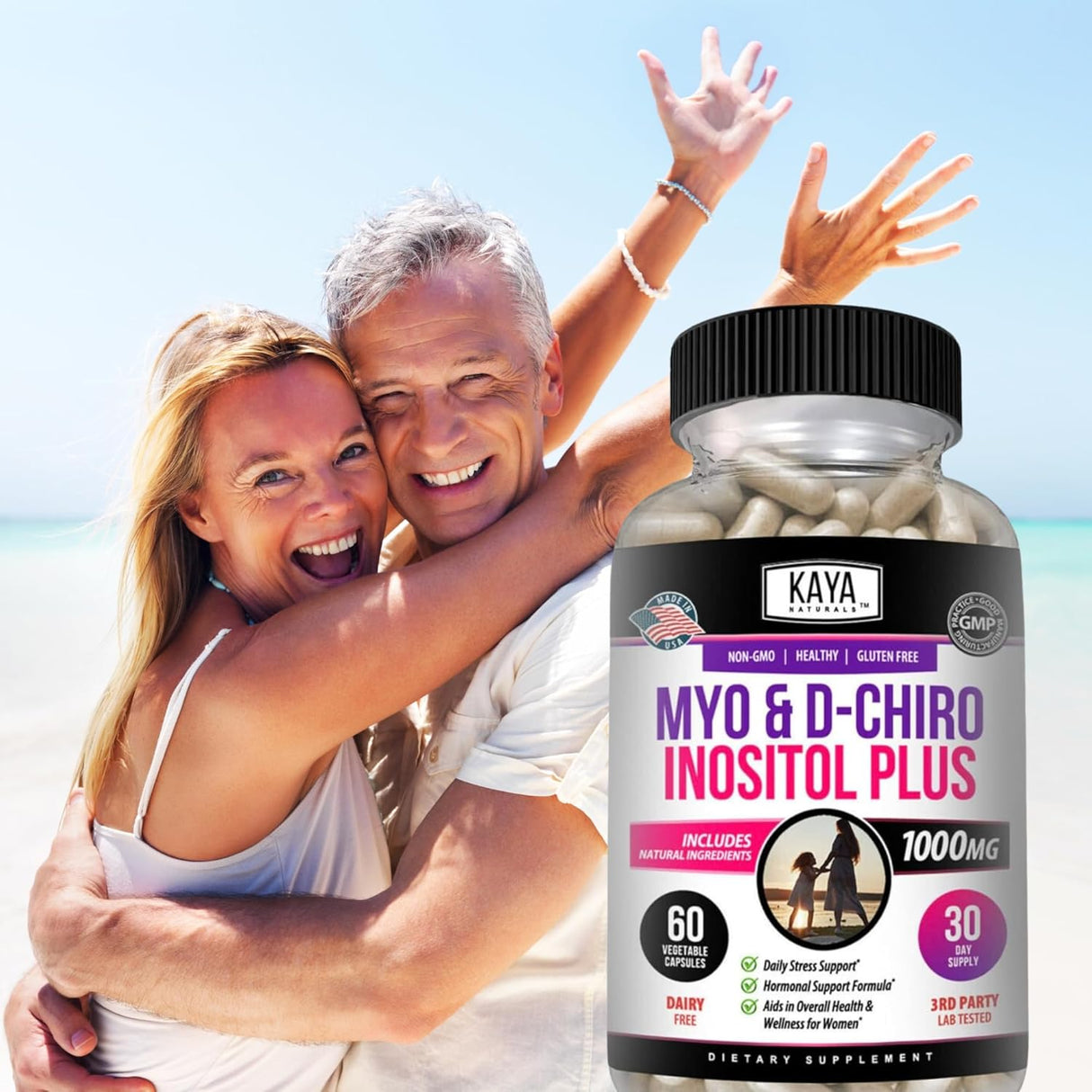Kaya Naturals Myo & D-Chiro Inositol Plus, 60 cápsulas