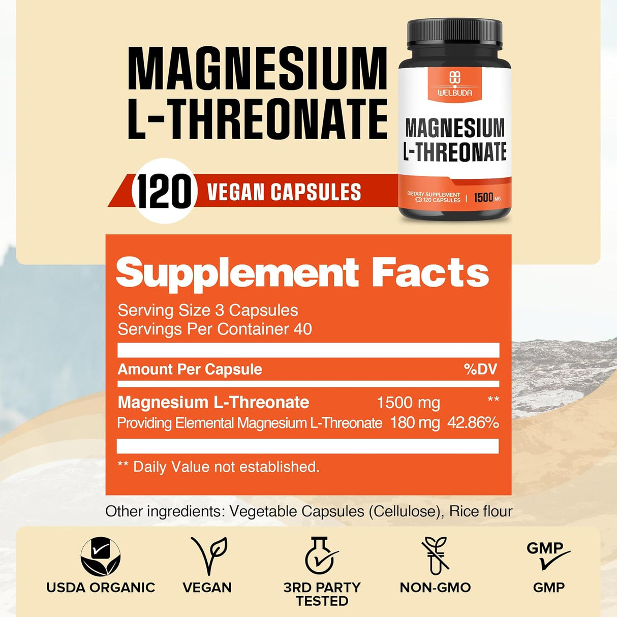 Cápsulas de L-treonato de magnesio purificado para la salud