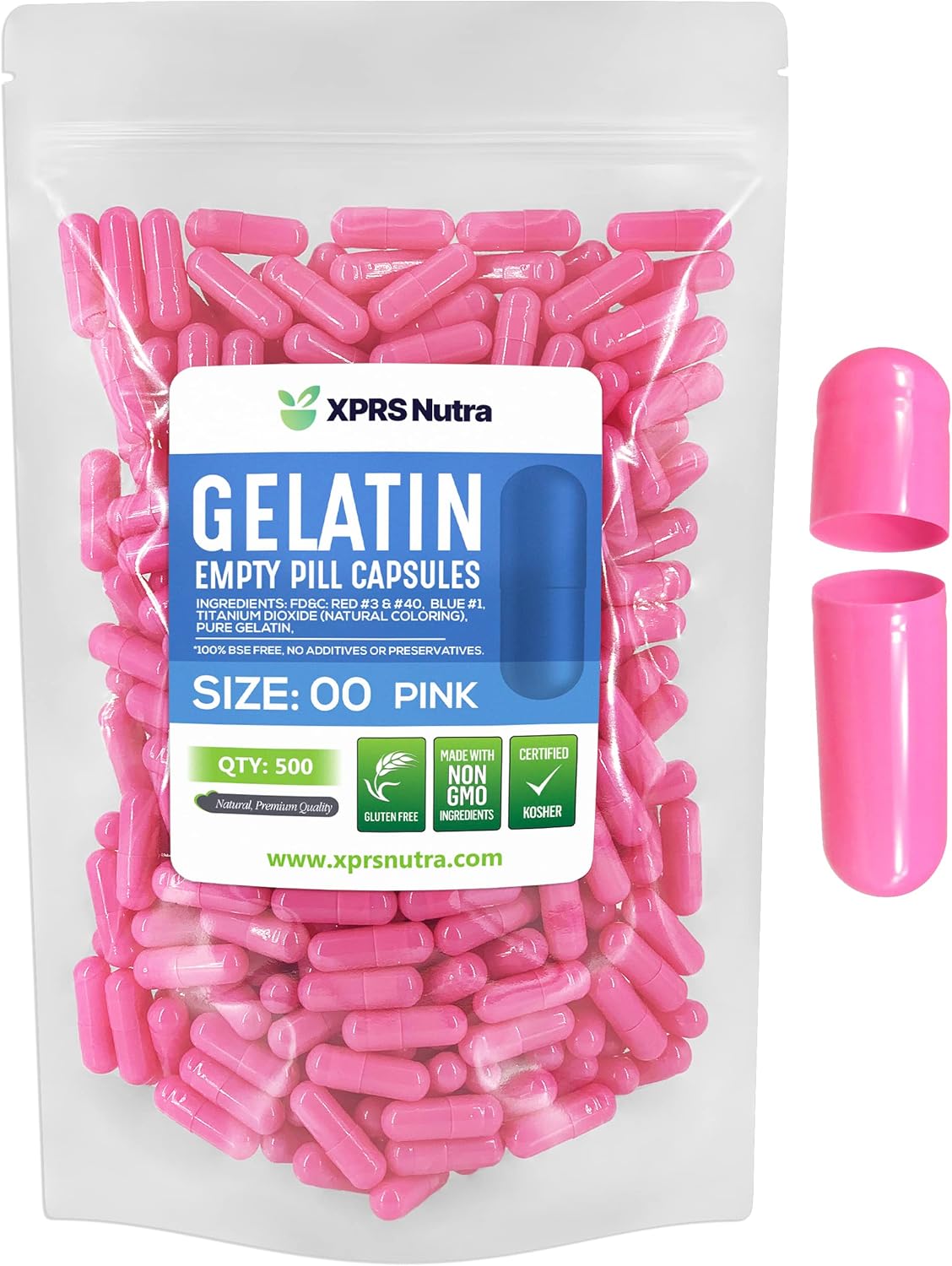 Cápsulas Vacías 00 Gelatina XPRS Nutra - 500 Unidades