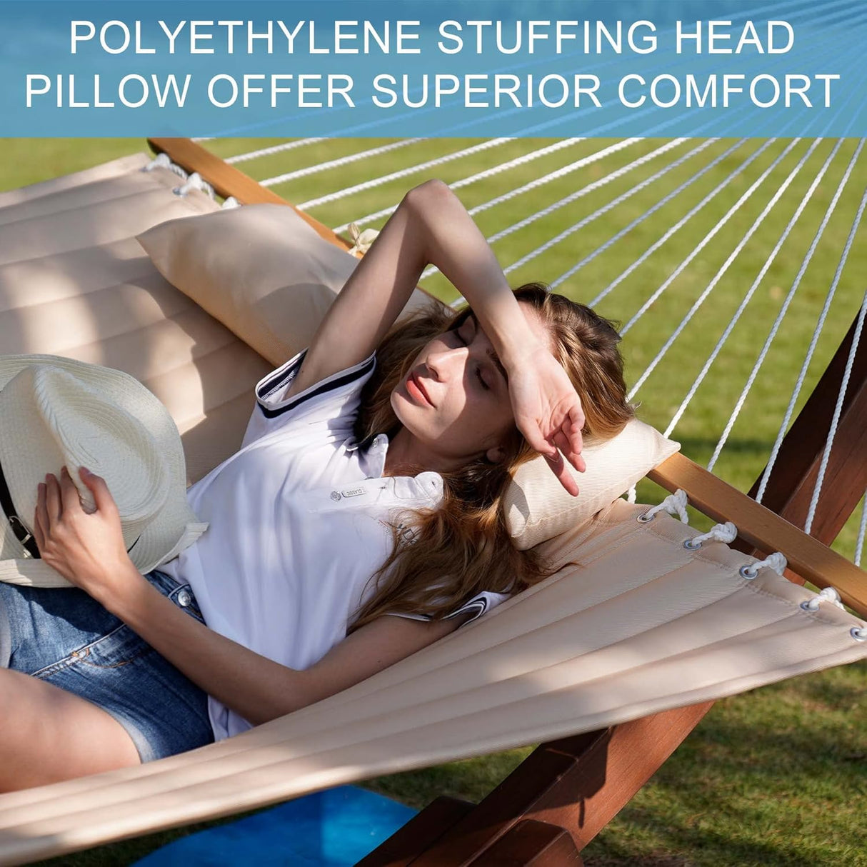 Hamaca Doble Acolchada Lazy Daze, 12 FT, 450 LBS, con Cojín