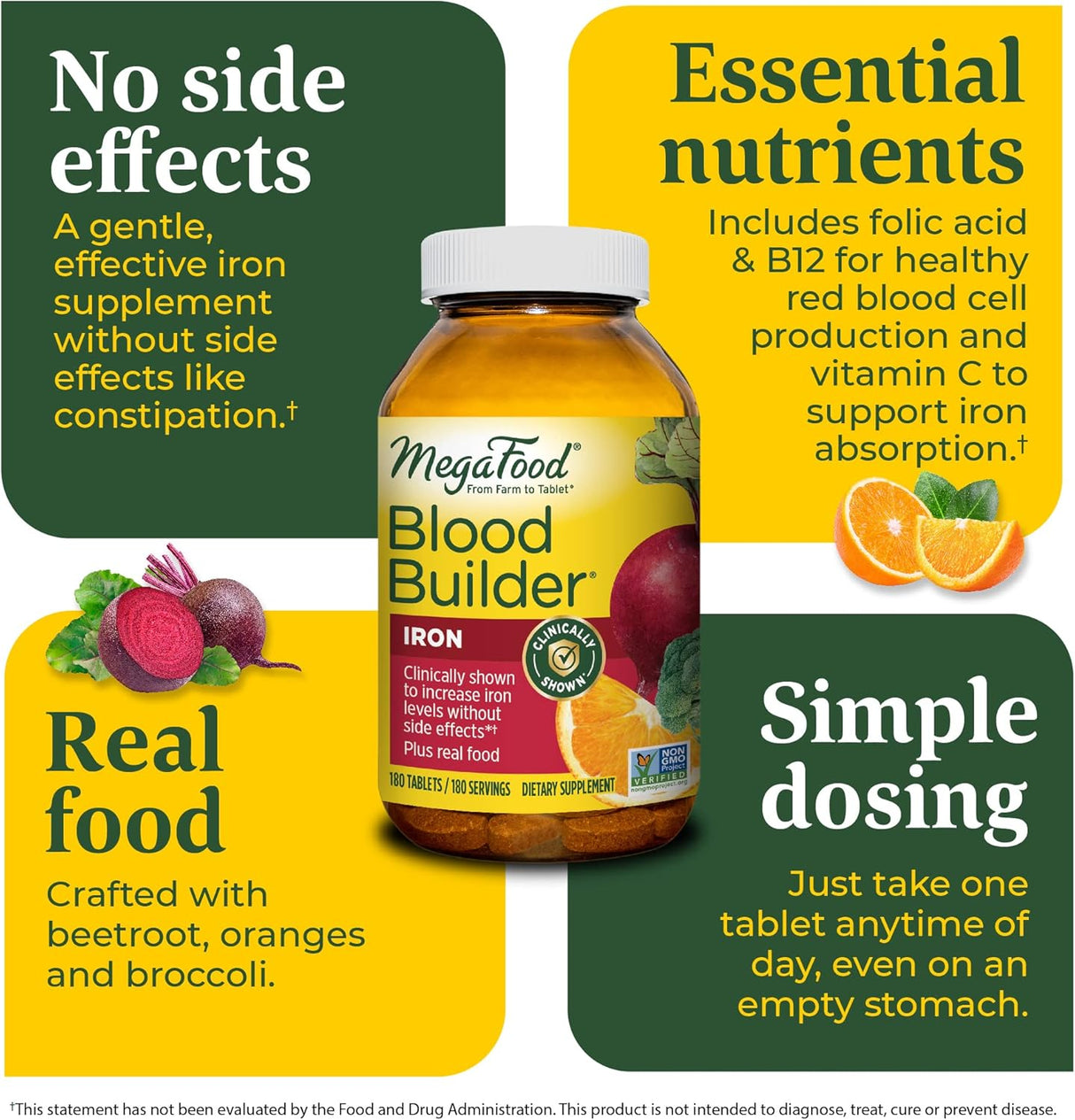 Suplemento Comprimidos de suplemento de hierro Blood Builder