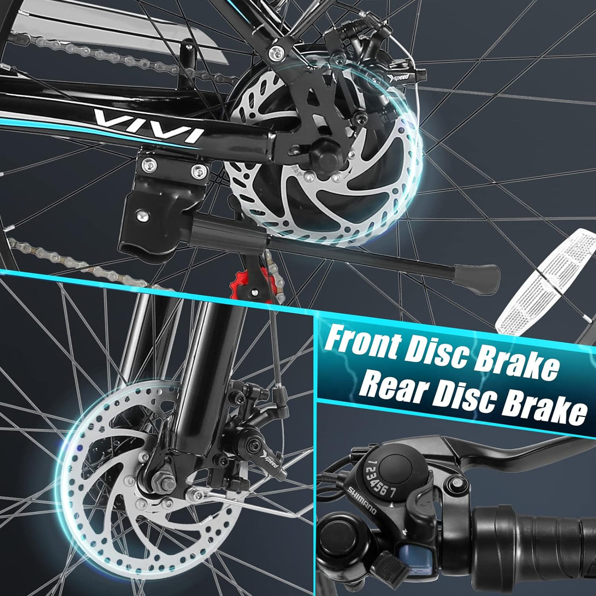 Bicicleta Eléctrica Vivi 750W, 26, Batería 48V, 50 Millas