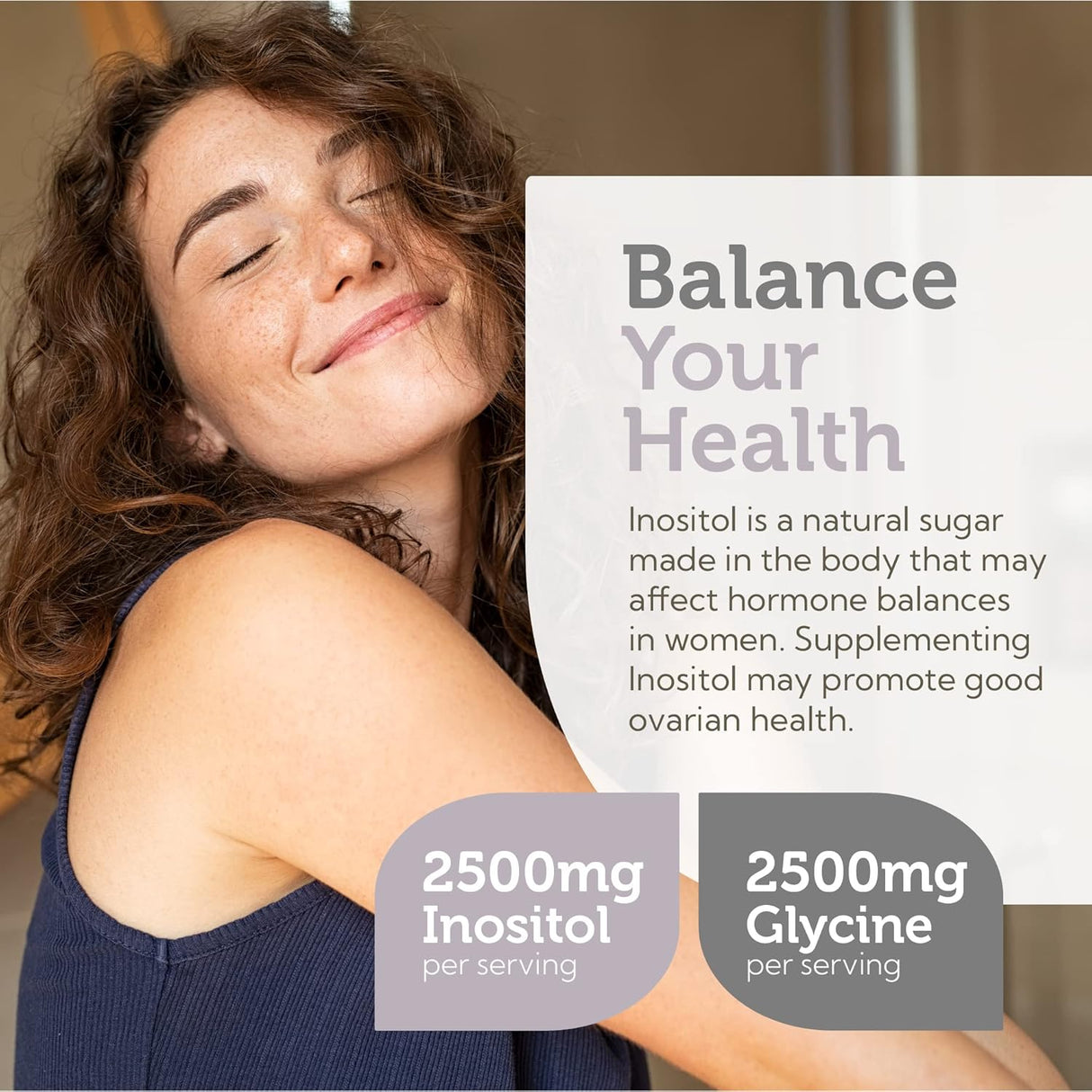 Suplemento en polvo de inositol y glicina equilibrio hormona