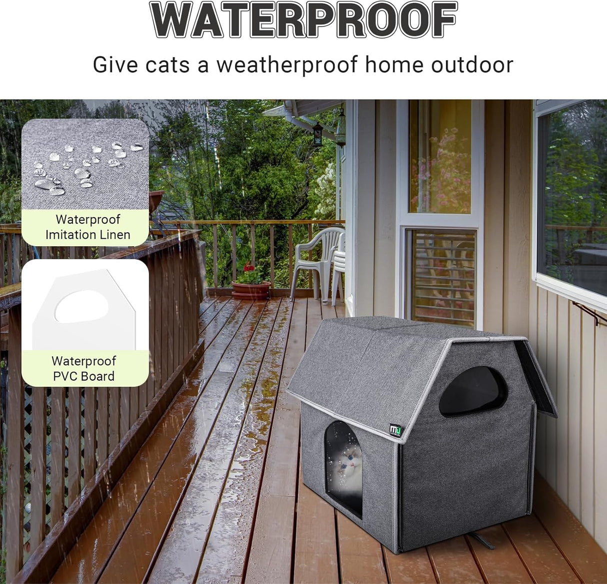 Casa para Gatos MIU Color, Aislada, Grande, 17.1 x 15 x 16.6