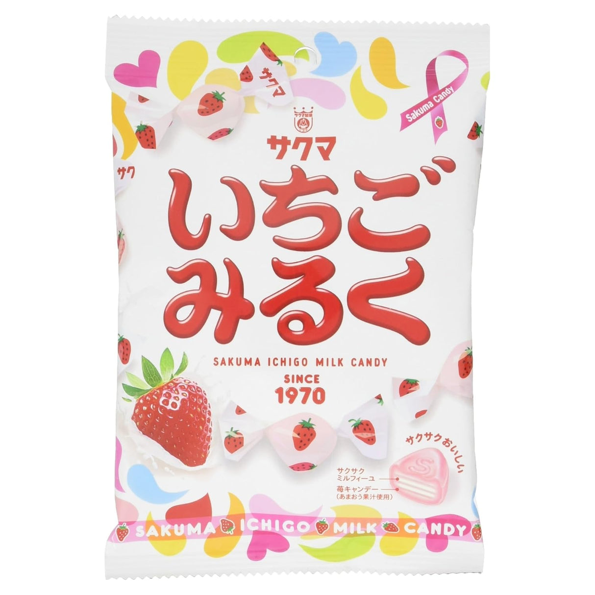 Caramelos de Leche de Fresa Sakuma, 100g, Importación de Japón