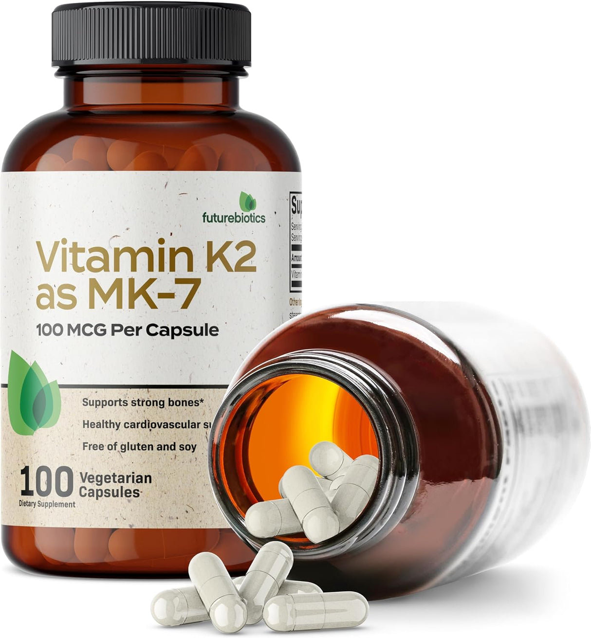 Vitamina K2 MK-7 100 mcg, apoyo cardiovascular y óseo