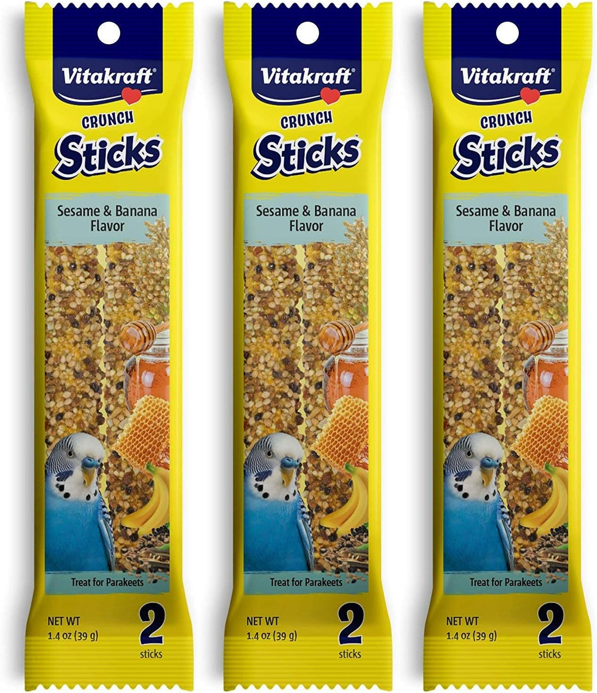 Alimentos de aves Juego de 3 palos de plátano 2 unidades