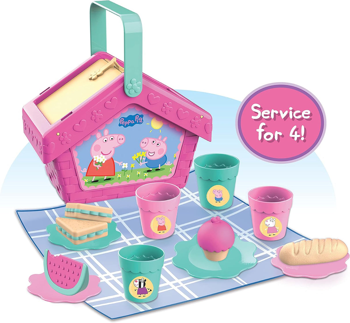 Set de Picnic Peppa Pig, Juguete de Viaje, 15 Piezas