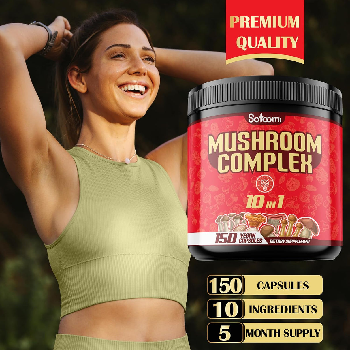 Suplemento 10en1 Complejo de Hongos - Apoyo Cerebral