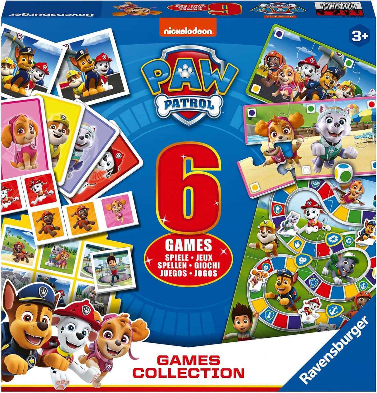 Compendio de Juegos Paw Patrol Ravensburger 6 en 1 para Niños
