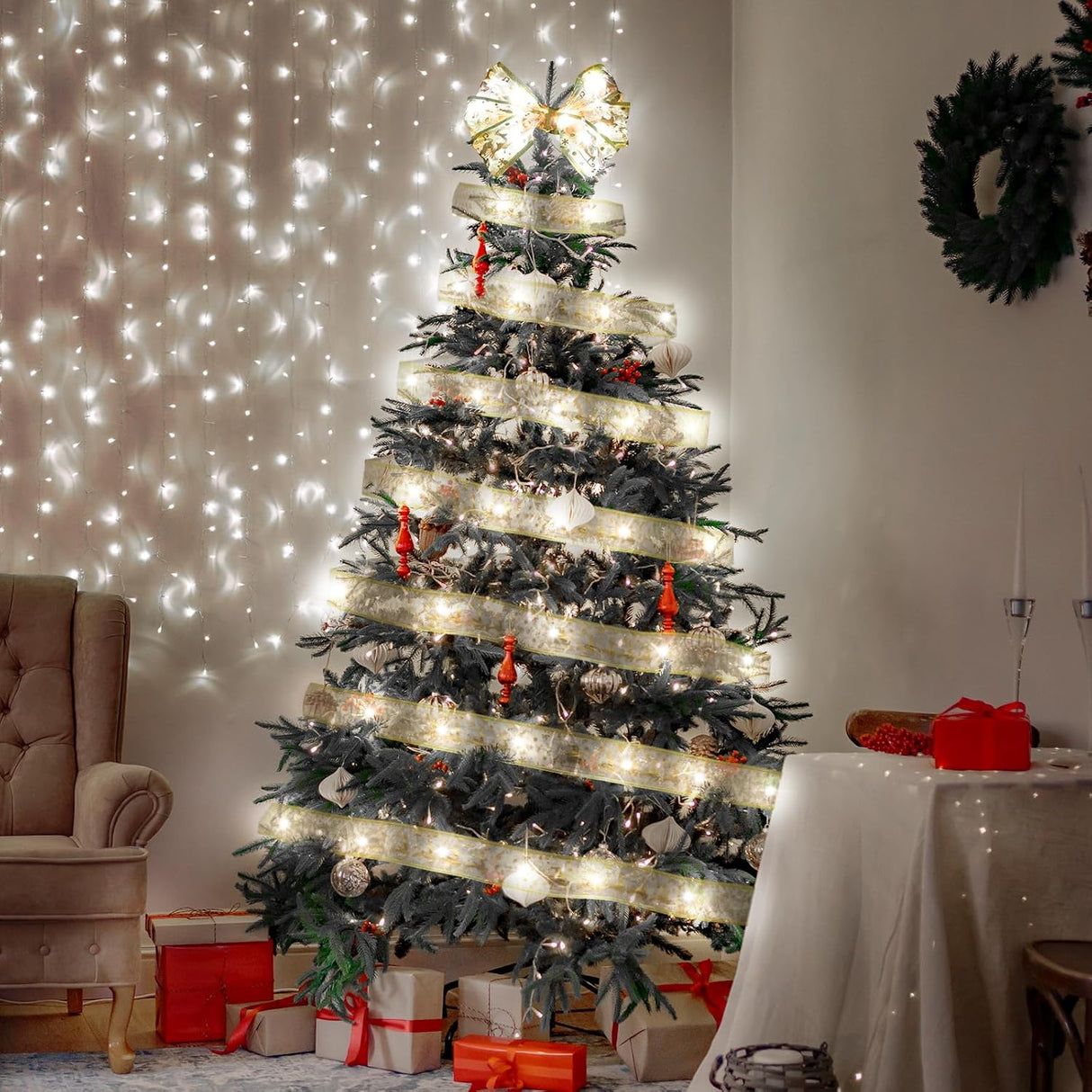 Decoraciones de Árbol de Navidad, 100 LED, Modo de Temporizador