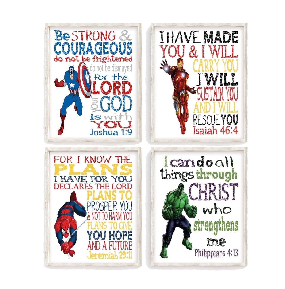 Decoración Cristiana Infantil: Héroes con Versículos Bíblicos