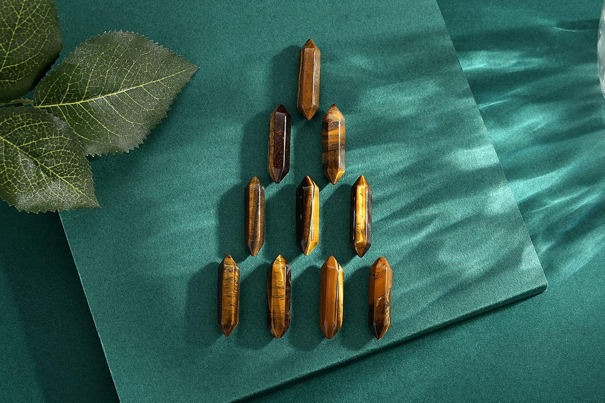 Varitas de Cristales de Ojo de Tigre para Meditación y Reiki