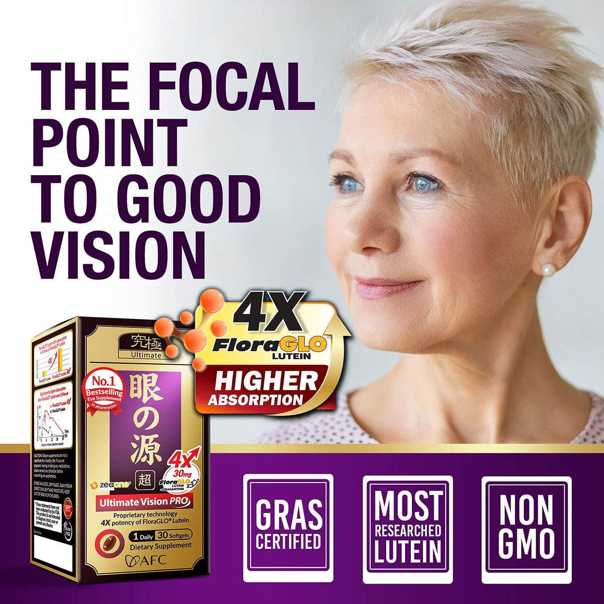 Suplemento Ultimate Vision PRO Fórmula para ojos con luteína