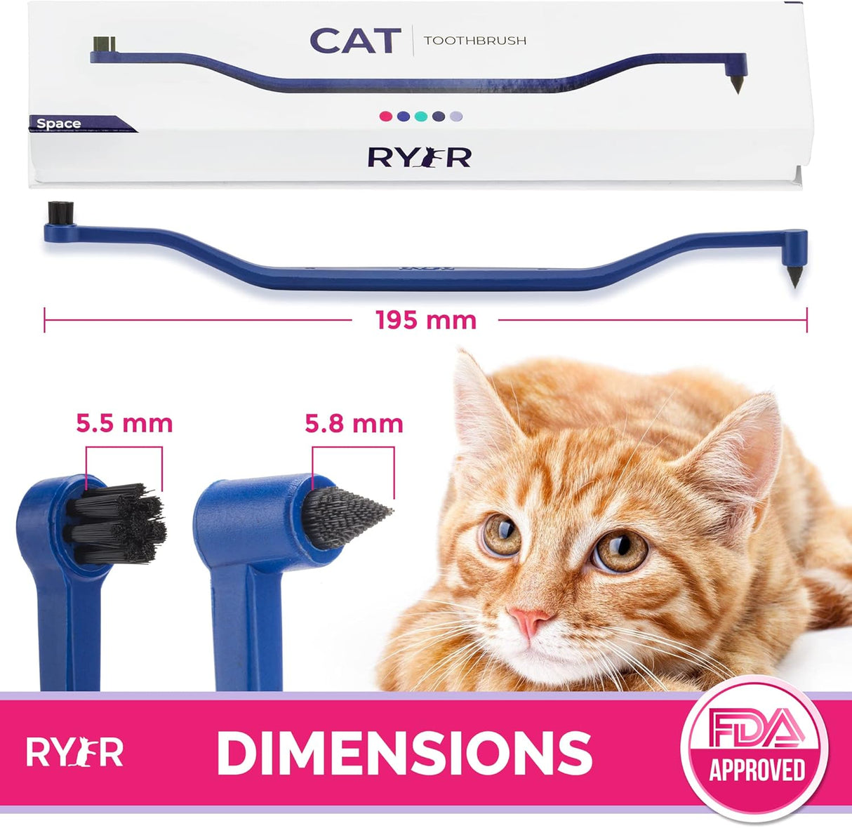 Cepillo de dientes para gatos de doble cara