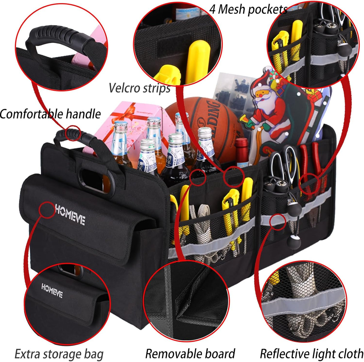 Organizador de Maletero Homeve, 3 Compartimentos, Pockets