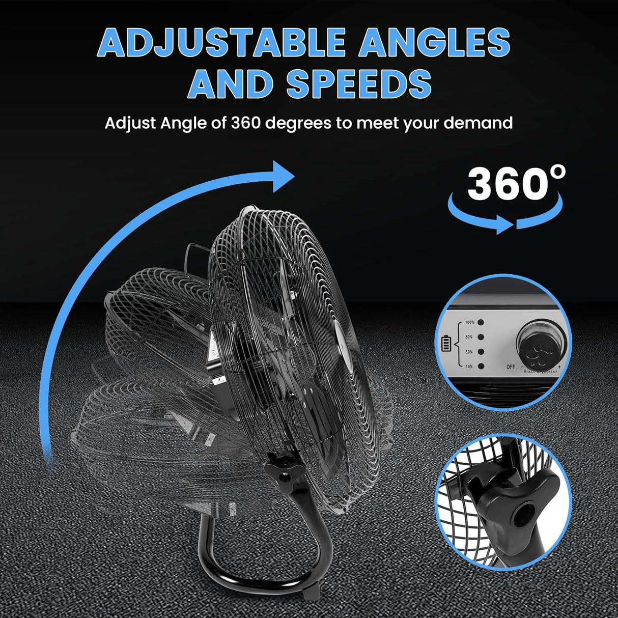 Ventilador de Piso a Batería Simple Deluxe 12 Pulgadas Portátil