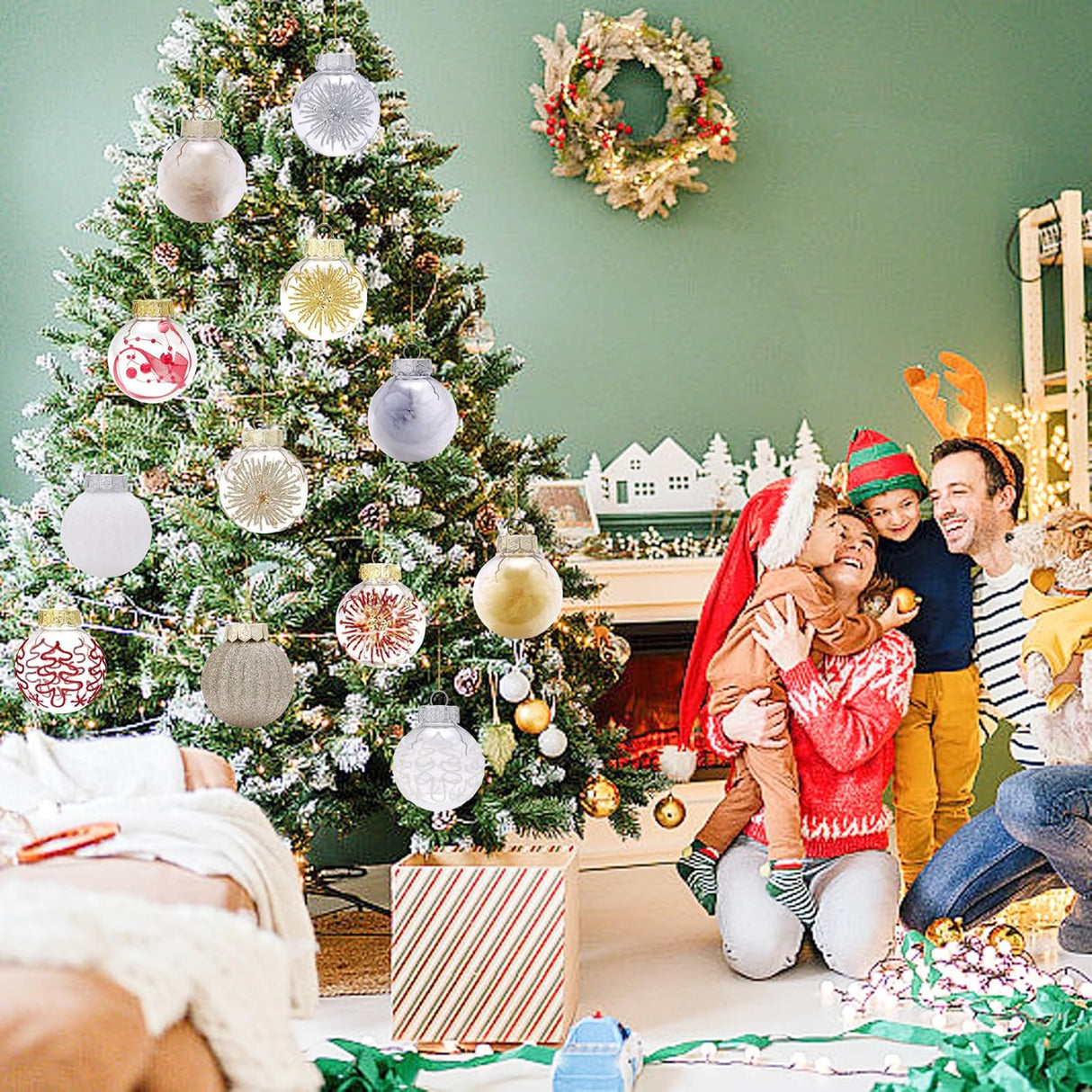 Adornos Navideños, Marca Desconocida, 30ct, 60mm, Shatterproof