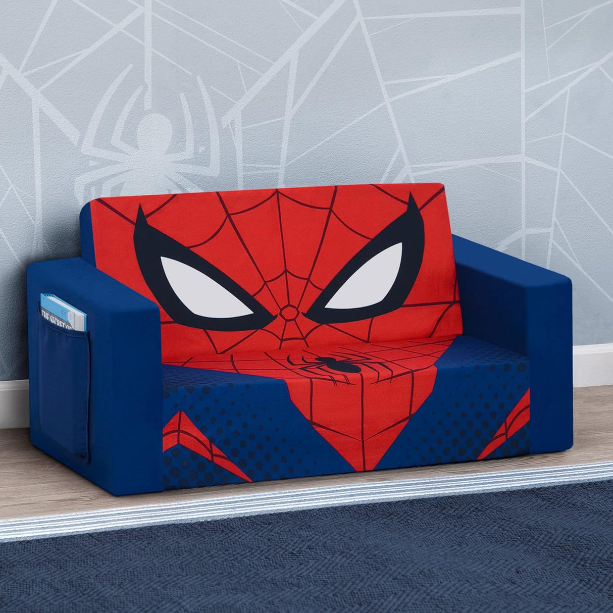 Silla transformable en cama para niños, diseño de Spider-Man