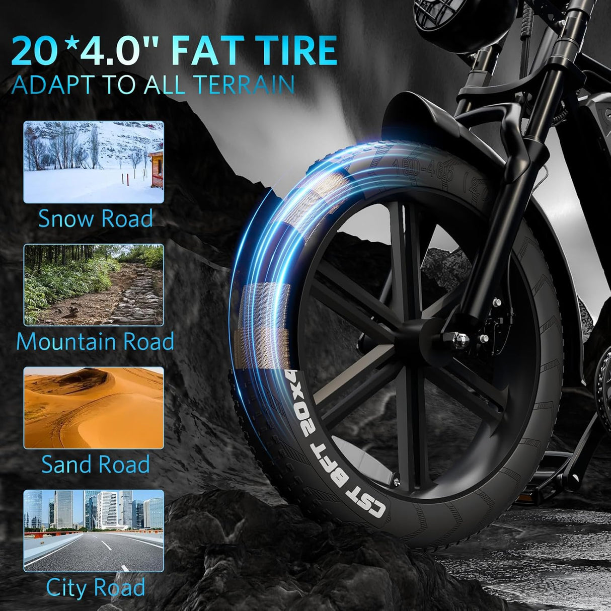 Bicicleta Eléctrica OUXI 750W 31MPH 20 Ruedas Gruesas V8