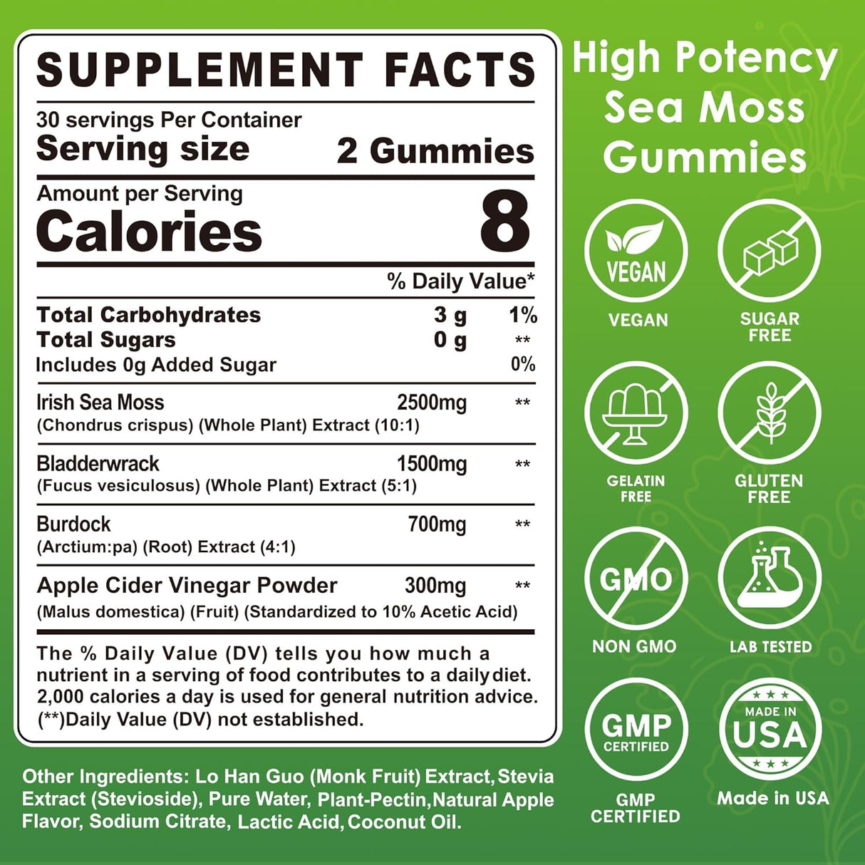 Gomitas de Musgo Marino Irlandés Superfood, 60u