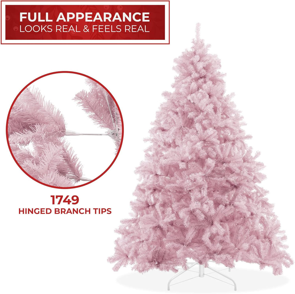 Árbol de Navidad Artificial 7.5FT Casafield con soporte metálico