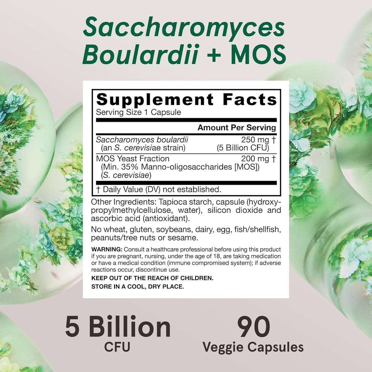 Suplemento de Jarrow Formulas Sacharomyces boulardii y MOS