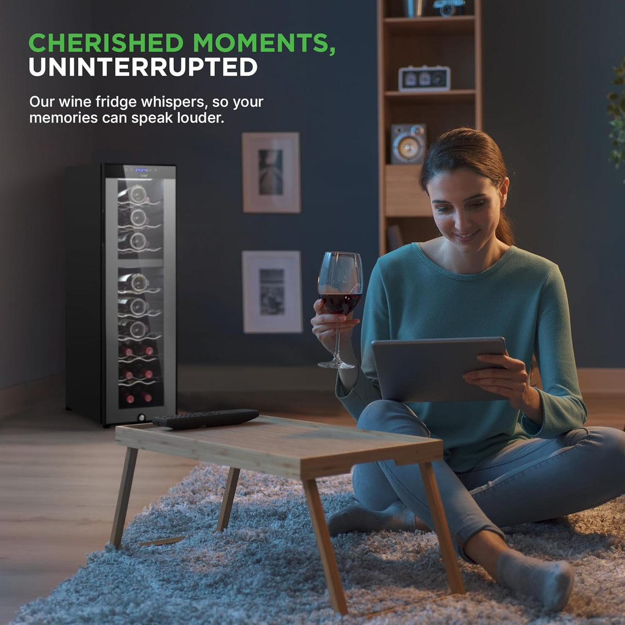 Refrigerador de vino NutriChef PKCWCDS245, doble zona, 24 botellas