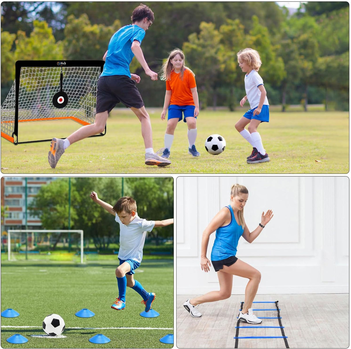 Hitish Porterías de fútbol para niños para patio trasero