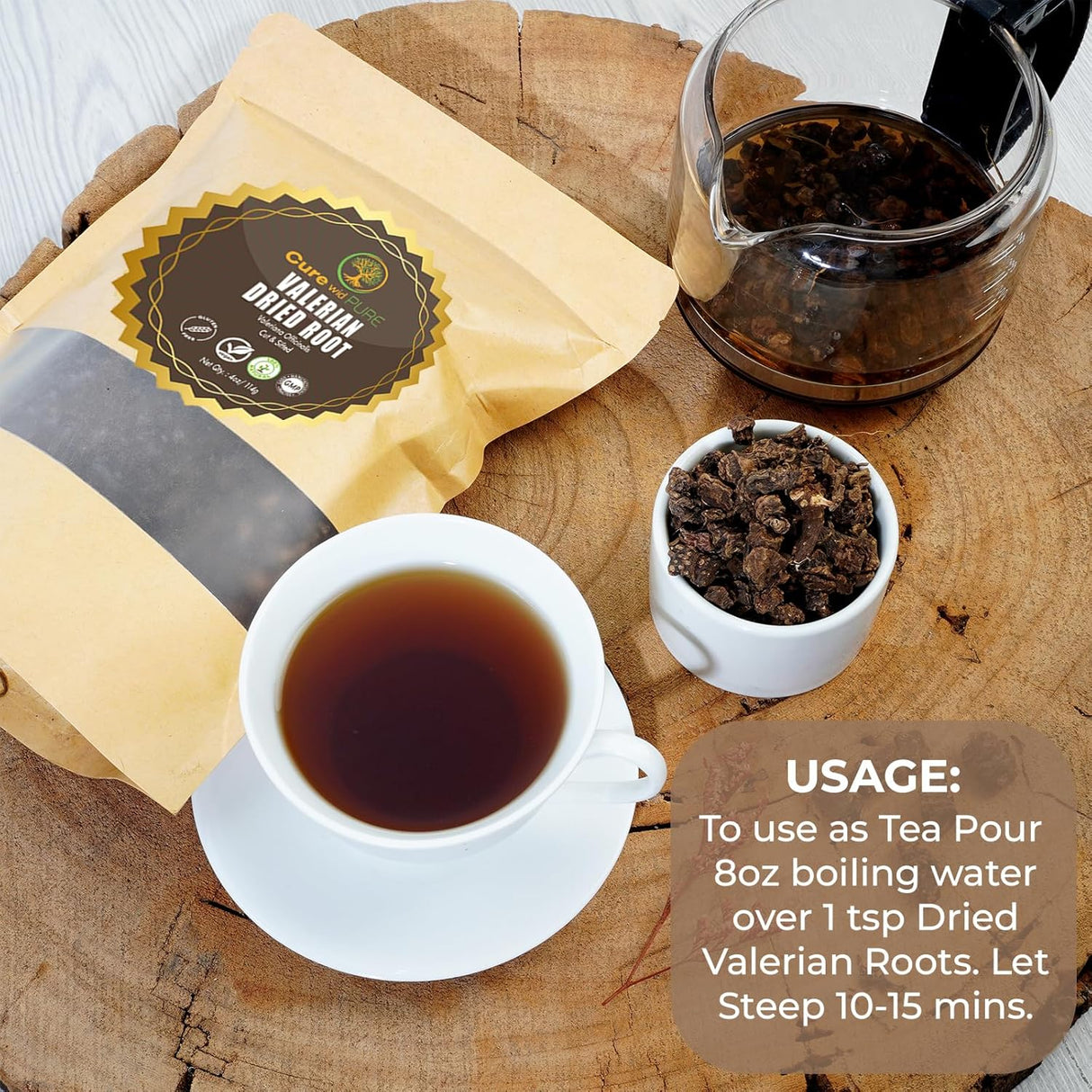 Suplemento Té orgánico de raíz de valeriana sueño relajante