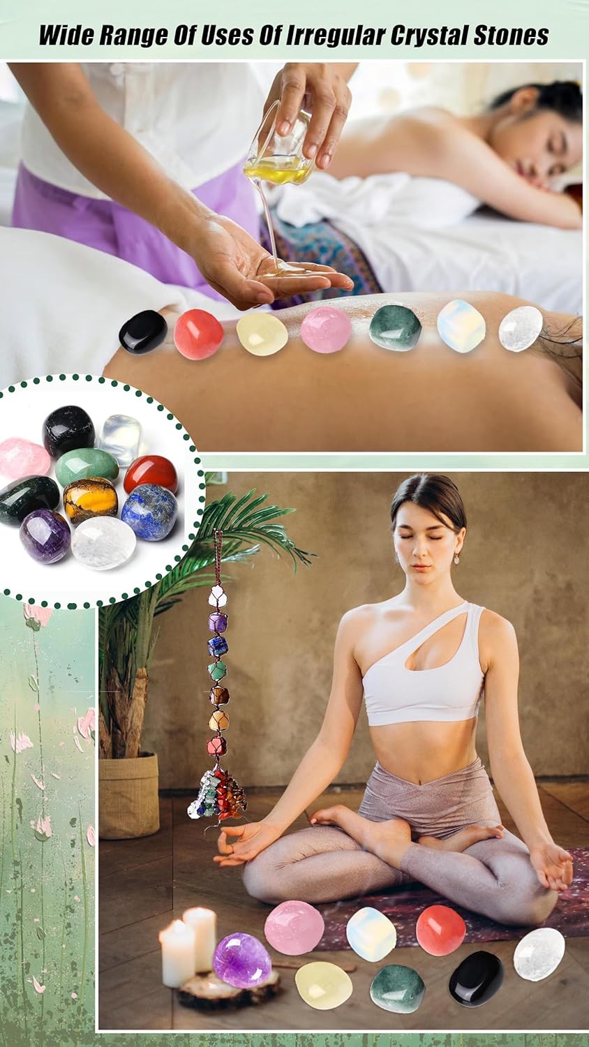 Conjunto de cristales naturales pulidos para decoración y energía.