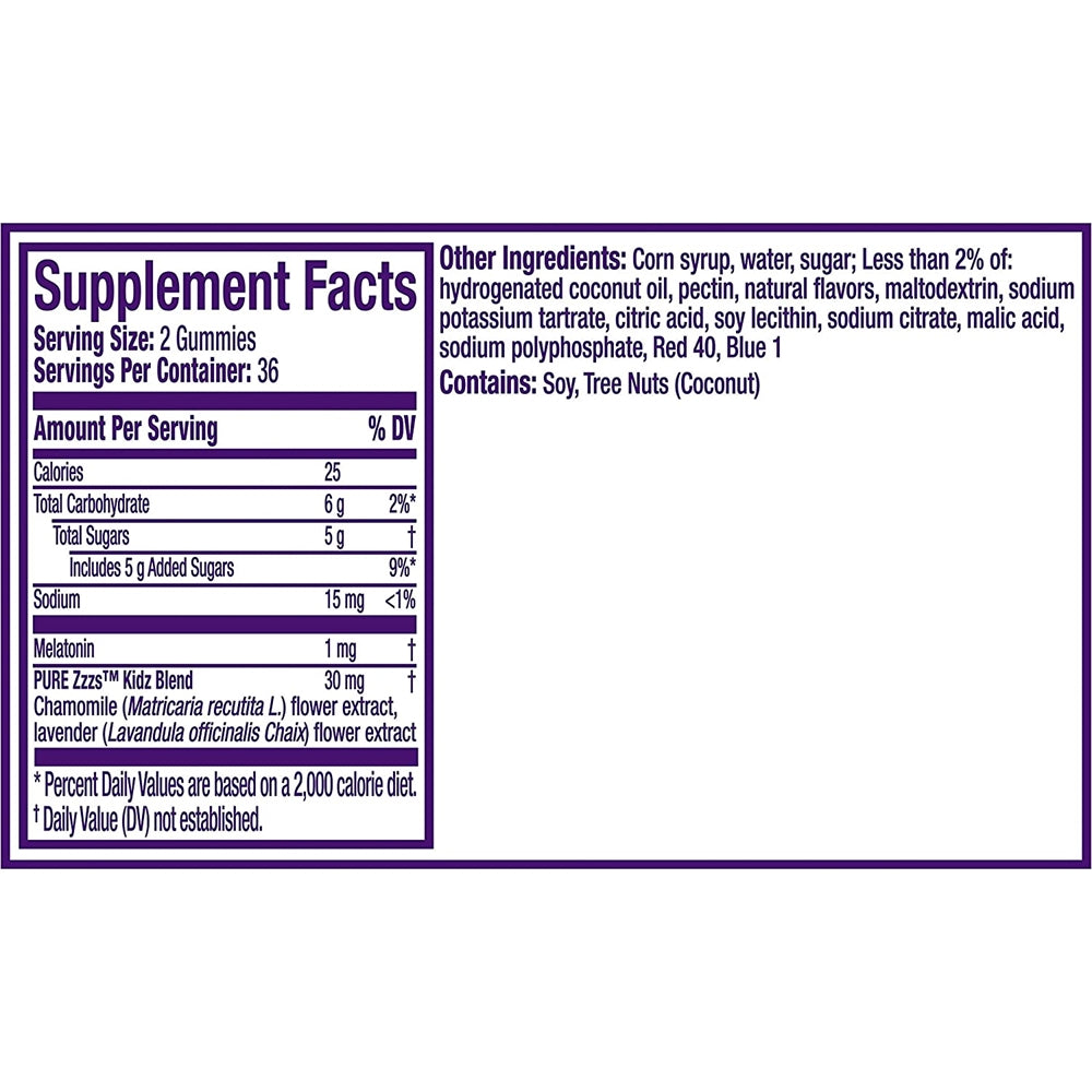 Suplemento relajacion gomitas Kidz Zzzs niños