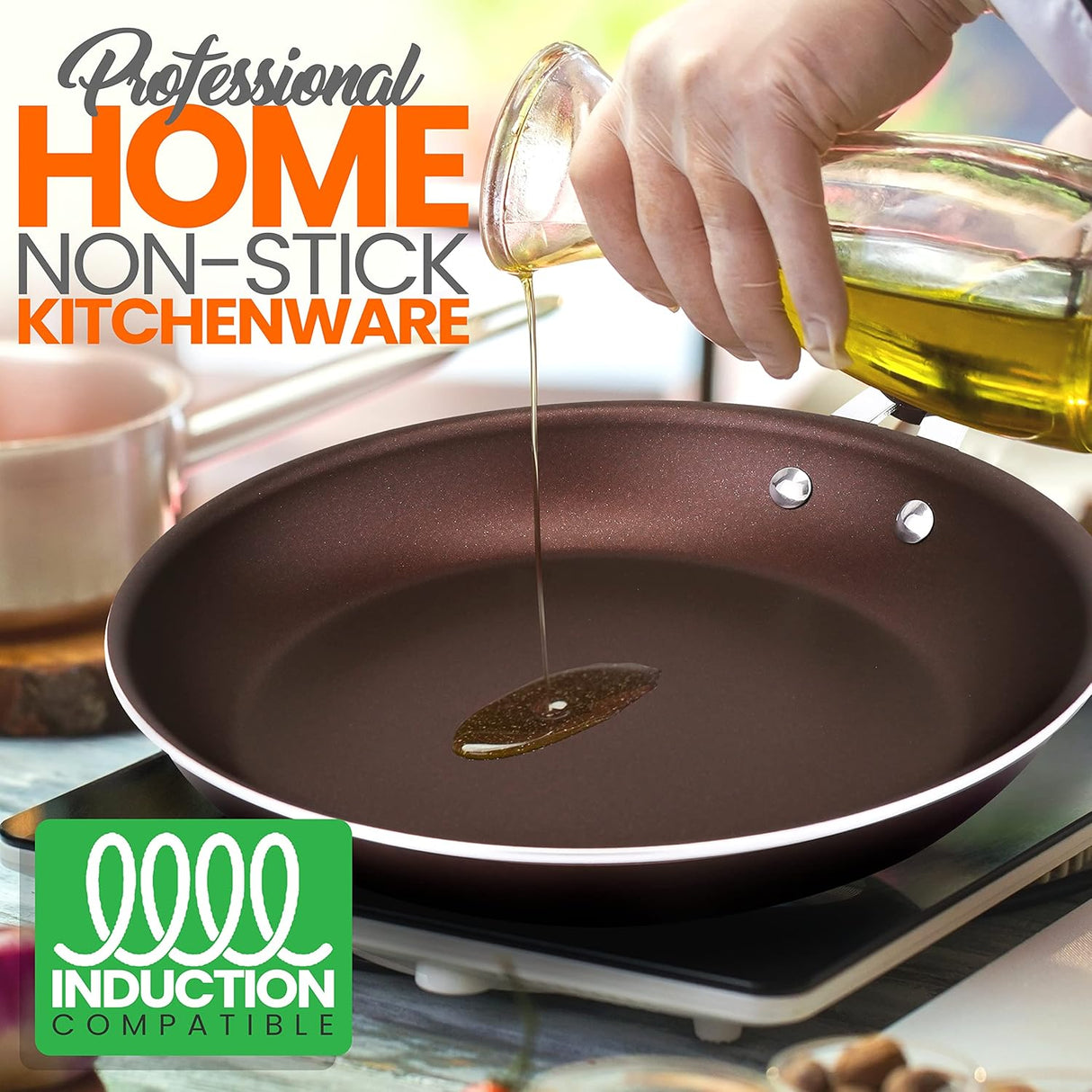 Sartén antiadherentes de alta calidad NUTRICHEF NCCW14SBR1SP