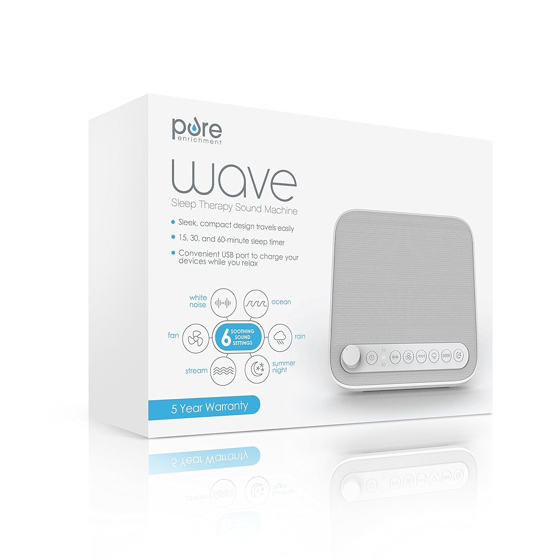 Pure Enrichment Wave Premium Sleep Therapy Sound Machine