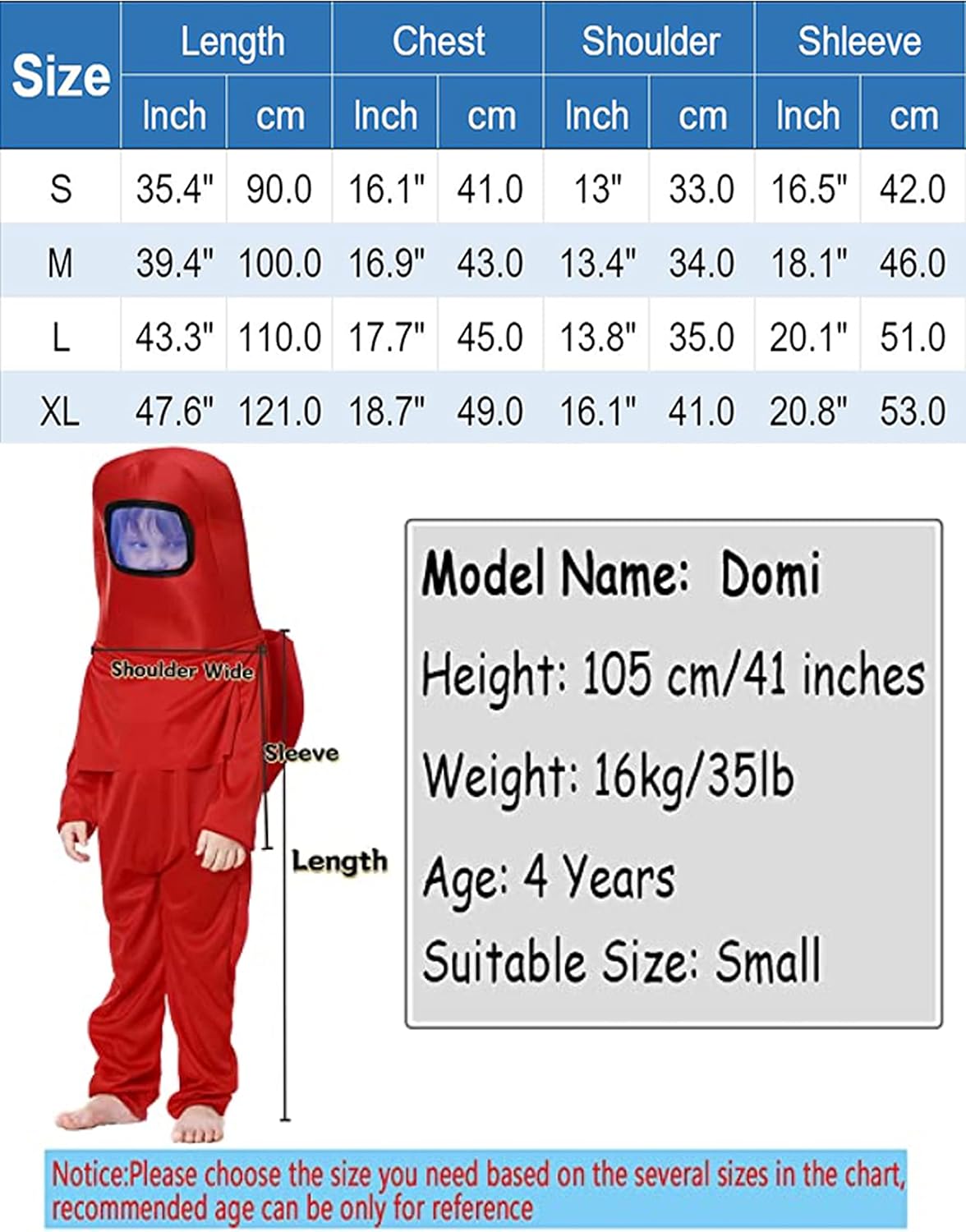 Disfraces de astronauta para niños talla XL rojo