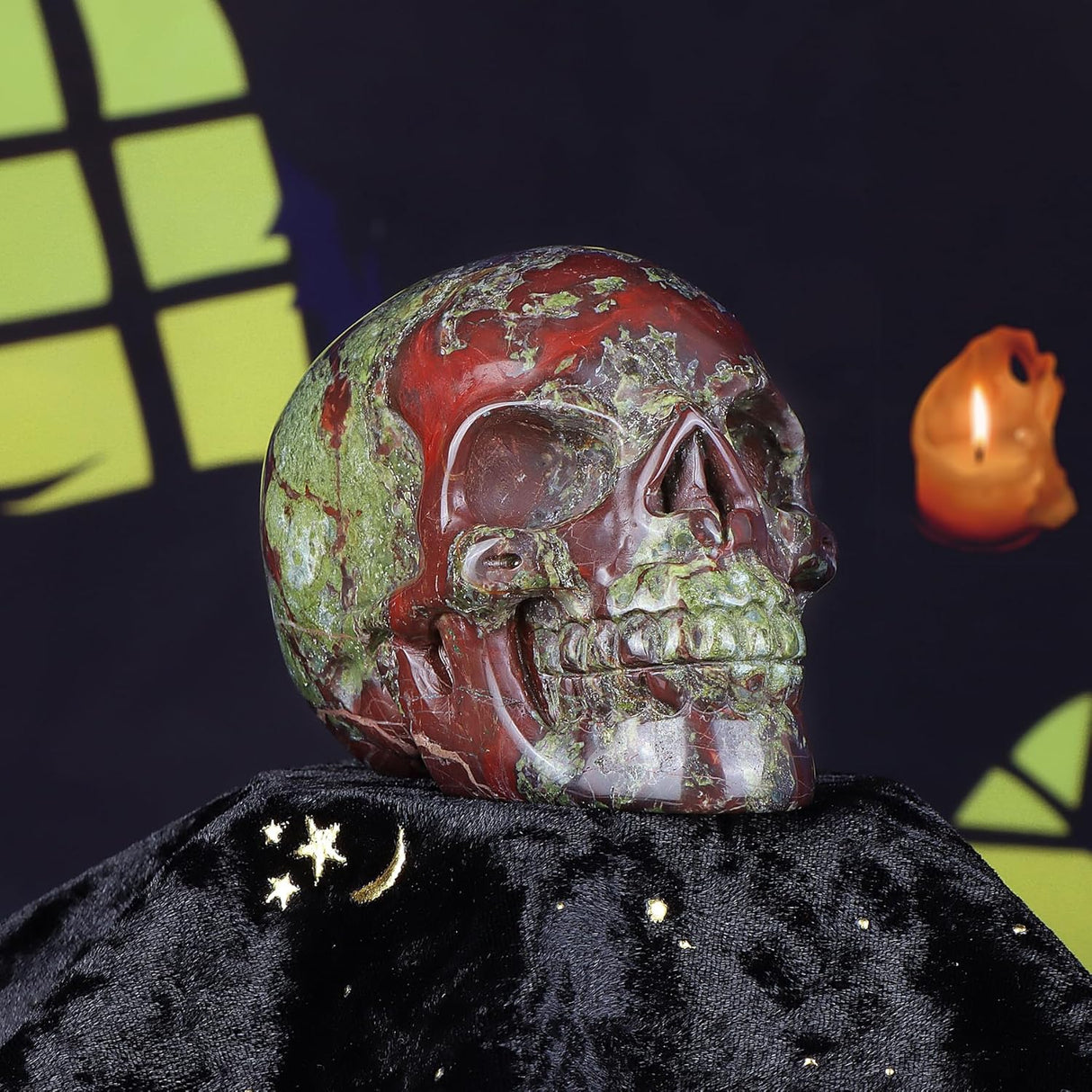 Calavera de Cristal de Sangre de Dragón 3.0 Decoración Halloween