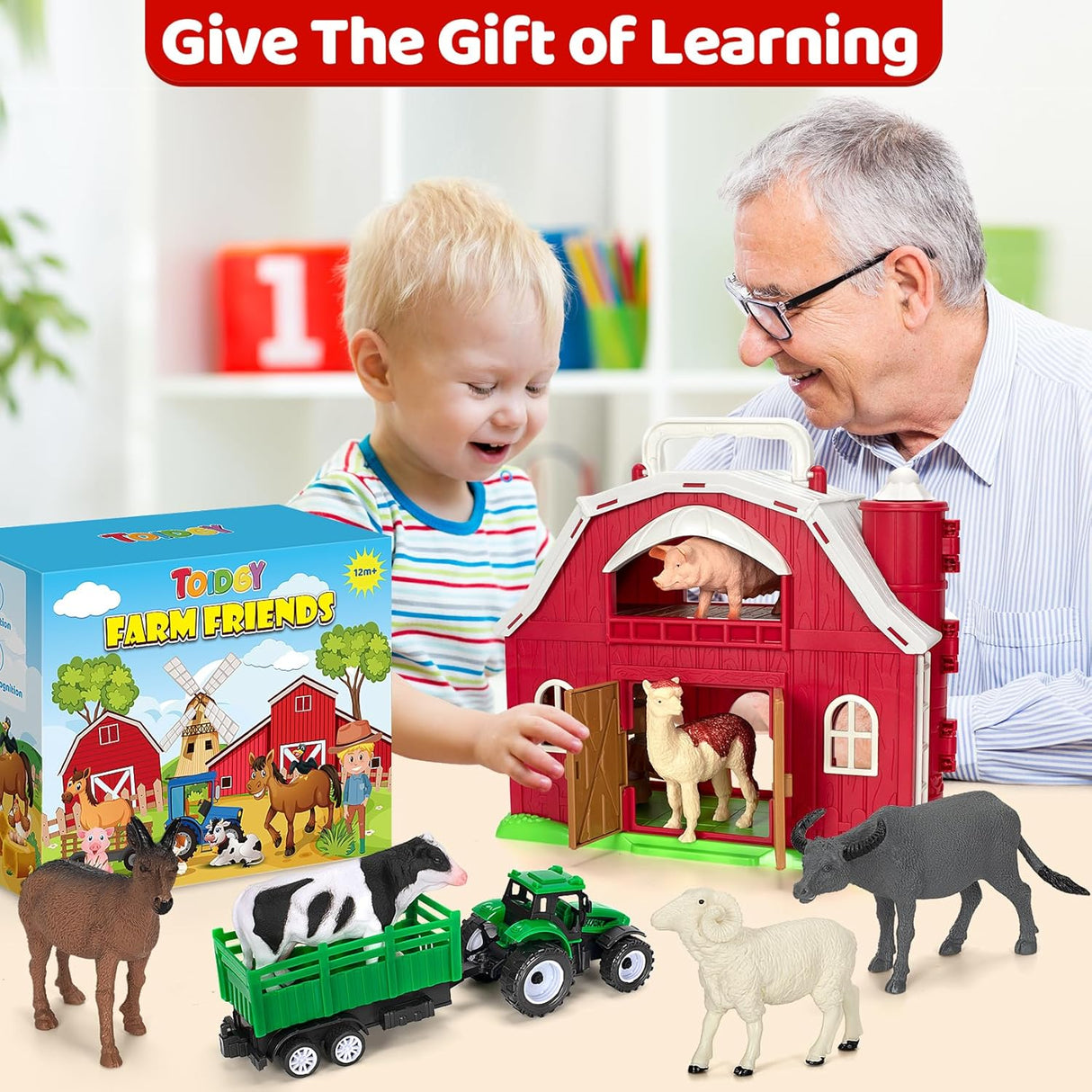 Juguetes de Animales de Granja, Set de Granja Educativo, 3-5 Años