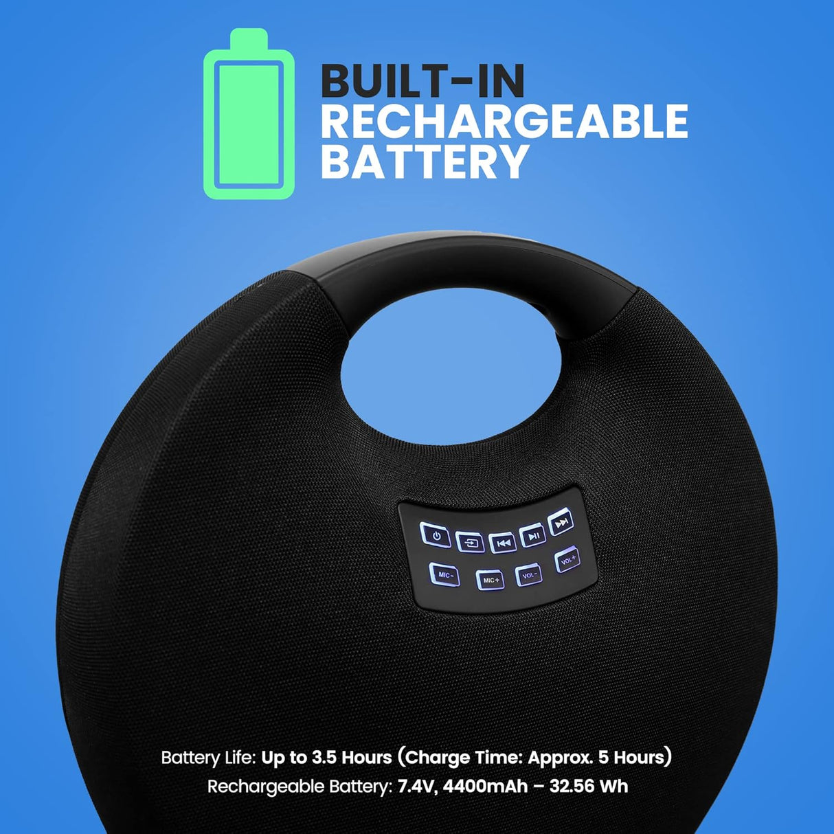 Altavoz Bluetooth portátil inalámbrico, con batería recargable integrada, micrófono inalámbrico, sonido envolvente transparente, mini altavoz impermeable IPX4 para actividades en interiores y exteriores.