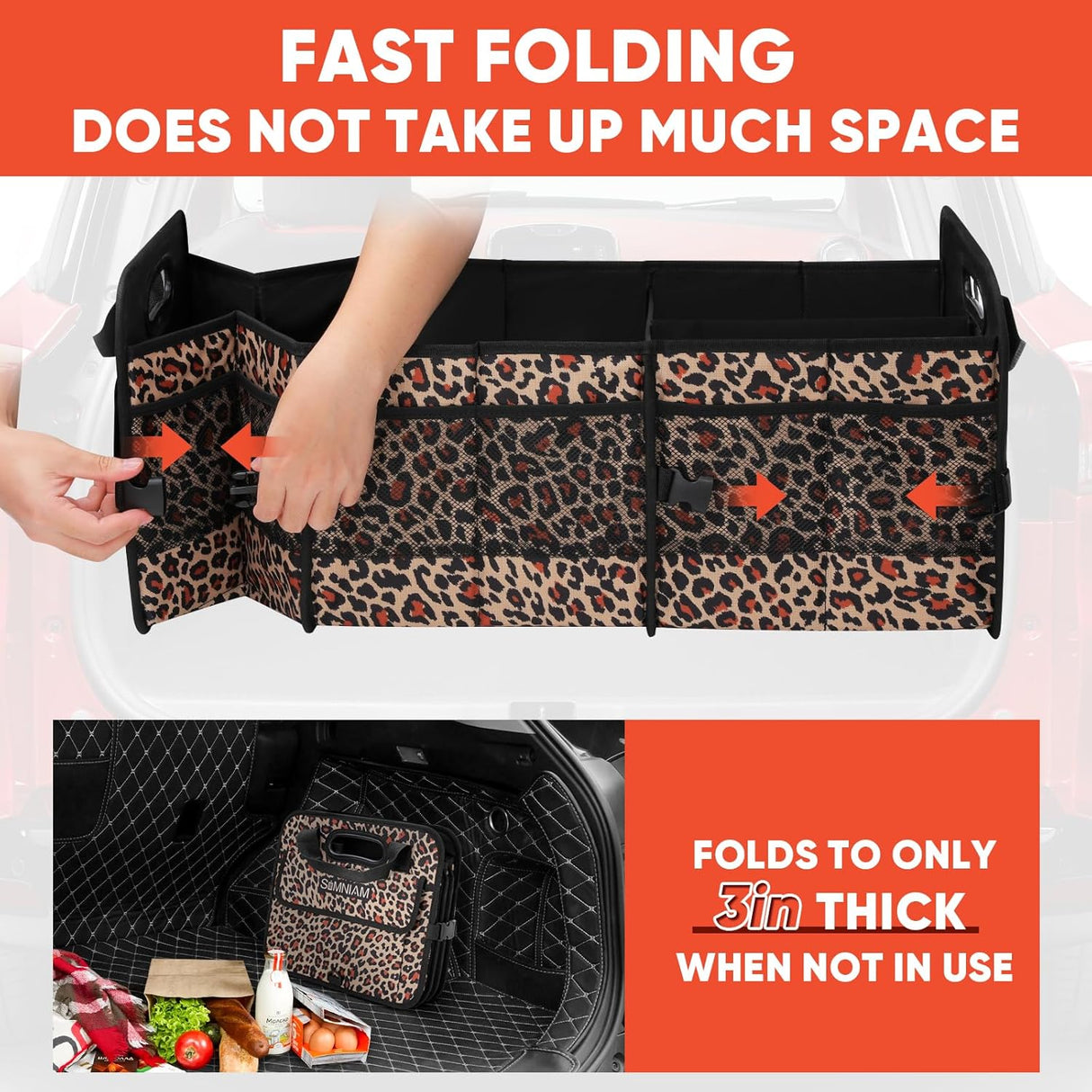 Organizador de Maletero Simniam 95L con Asa Reforzada y Correas