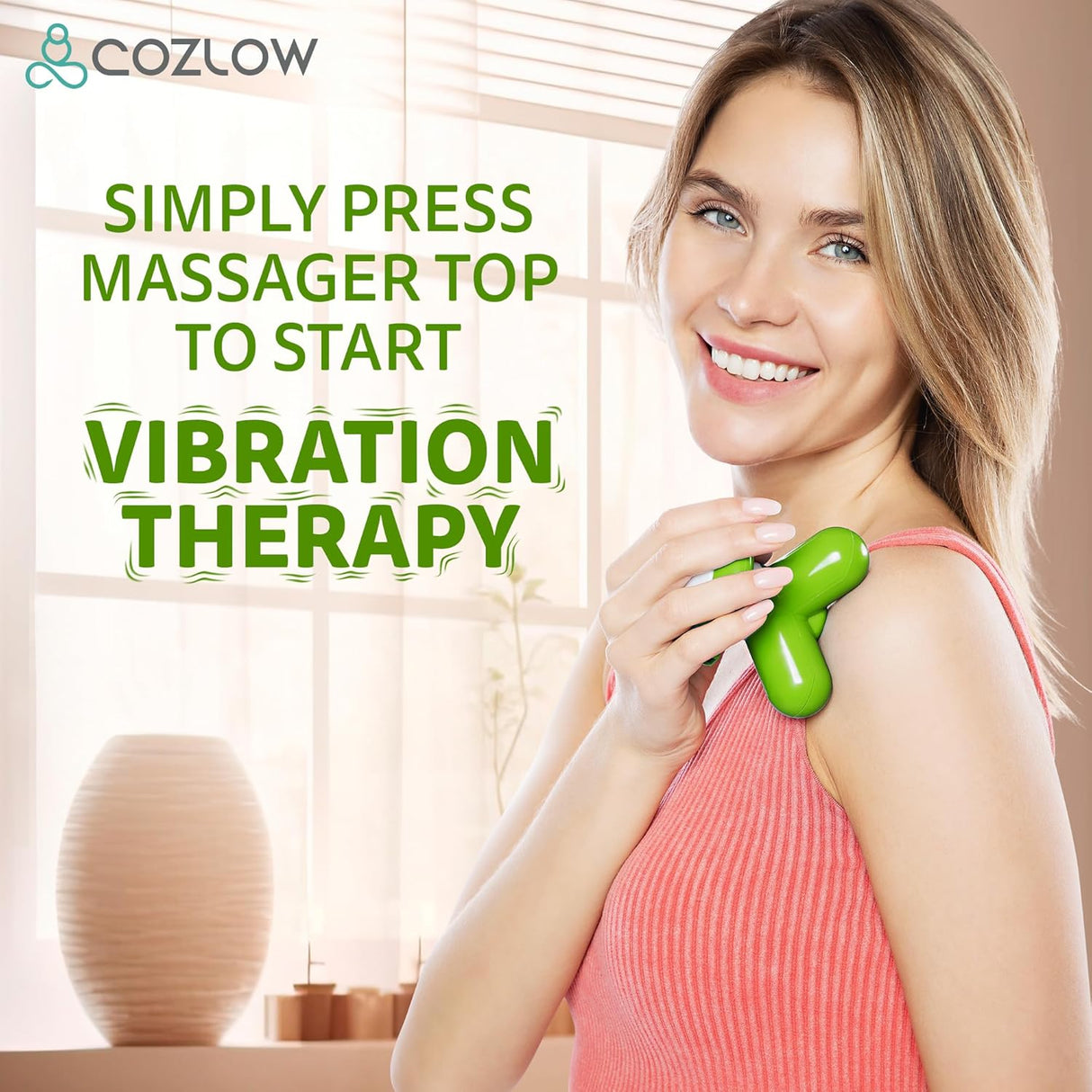 Masajeador de Mano Mini - Potente Vibración - 2 Modos de Uso