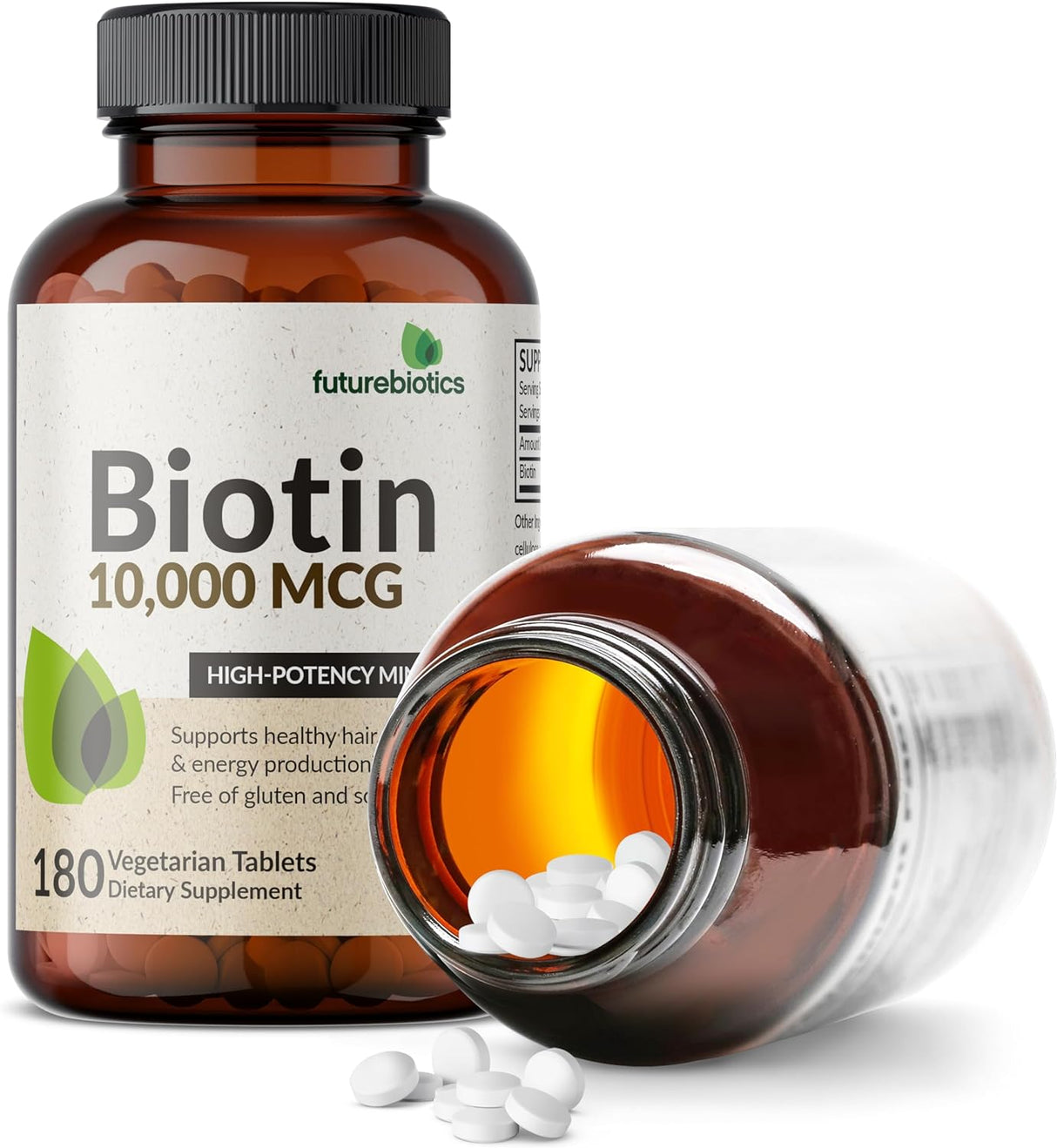Biotina 10,000 MCG comprimidos alta potencia para cabello, piel y uñas