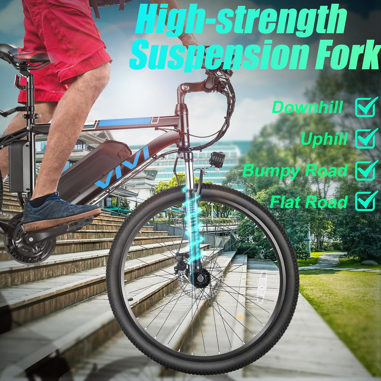 Bicicleta Eléctrica Vivi 26 780W, Batería 48V, 21 Velocidades