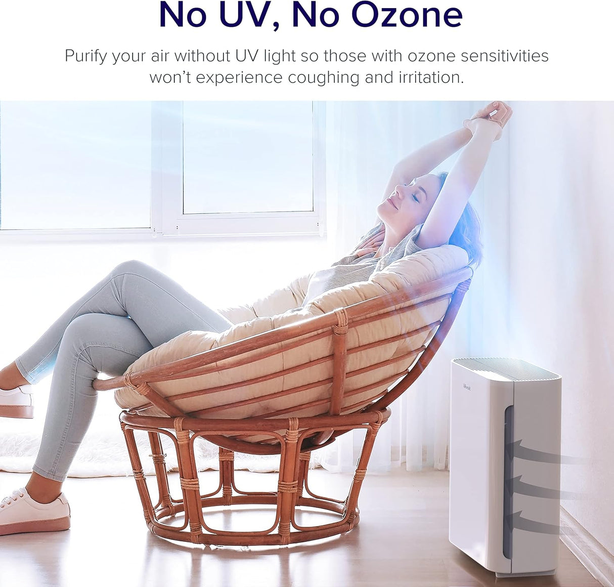 Purificador de aire silencioso para habitaciones LEVOIT