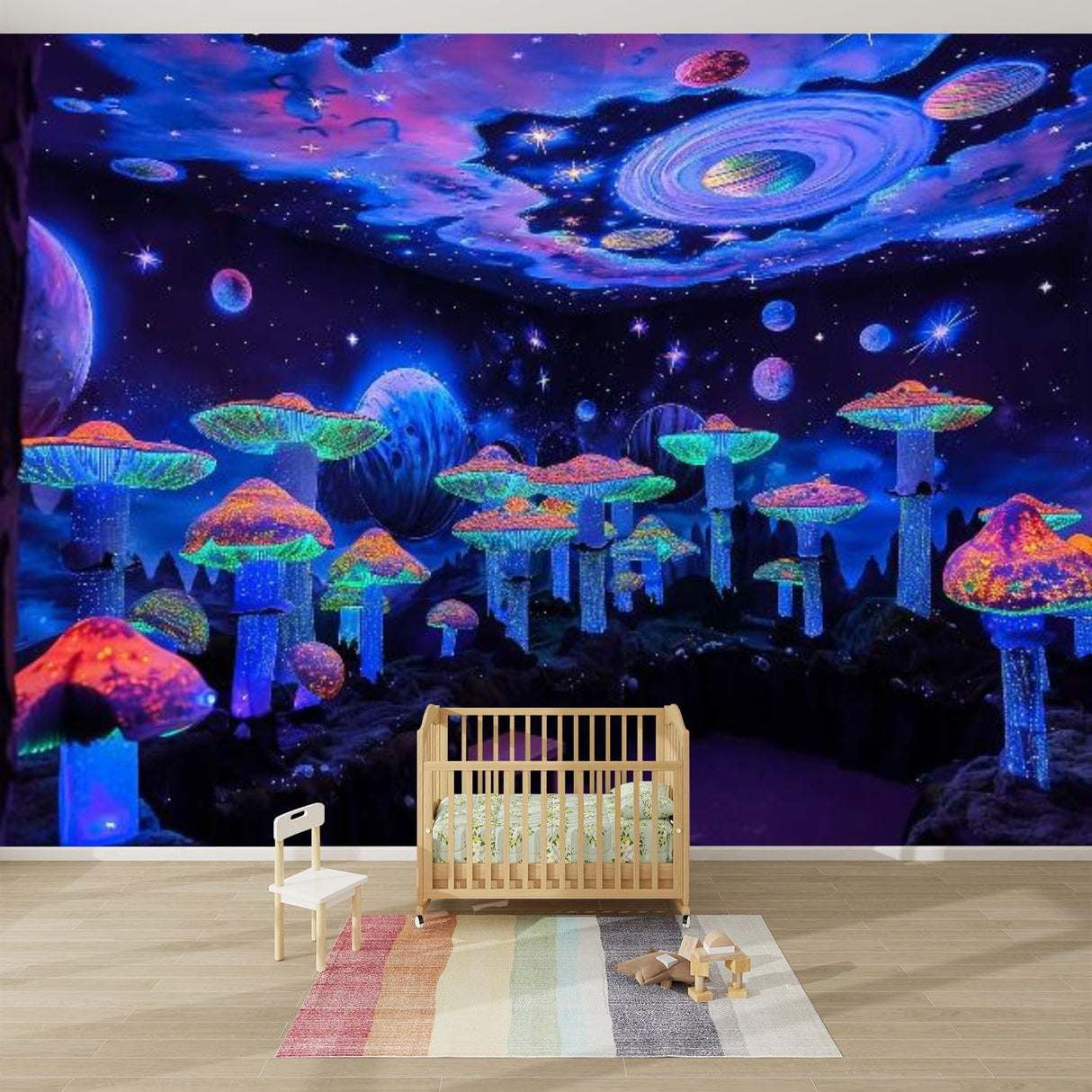 Mural 3D Moderno Phos. Setas Autoadhesivas para Decorar