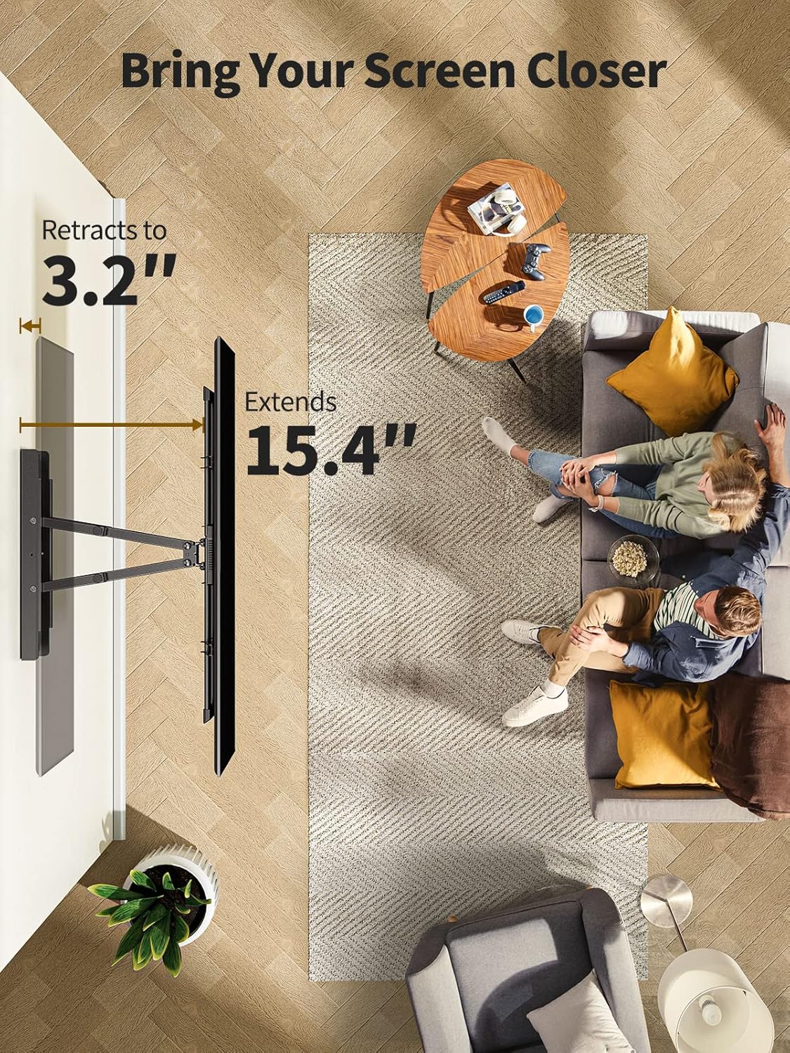 Soporte de TV AM, articulado para 37-75, VESA 600x400, APLF6