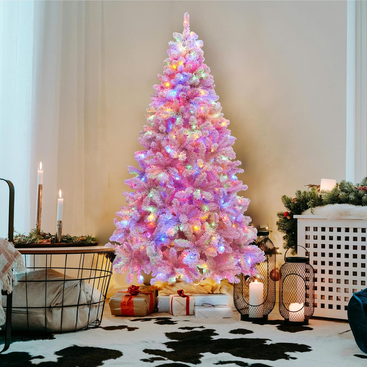 Árbol de Navidad Artificial de 7.5ft Preiluminado con Funciones